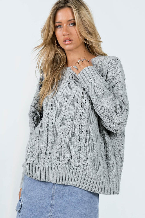 product Anaya Oversized Sweater Grey Princess Polly  