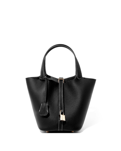 Nura Hakiki Deri Çanta – Şık & Kompakt Bucket Bag