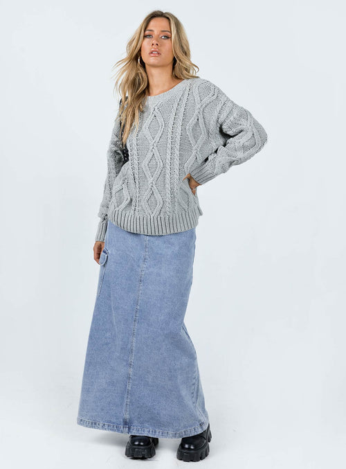 product Anaya Oversized Sweater Grey Princess Polly  