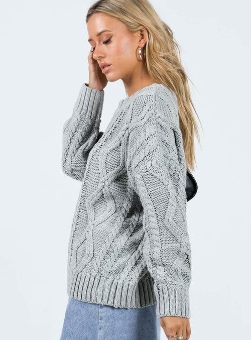 product Anaya Oversized Sweater Grey Princess Polly  