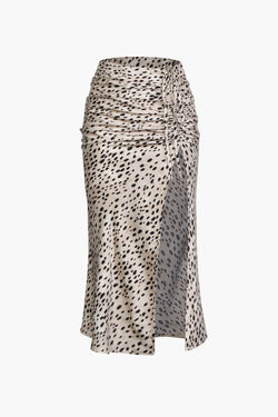 Leoparlı Yırtmaçlı Etek