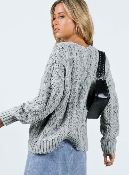product Anaya Oversized Sweater Grey Princess Polly  