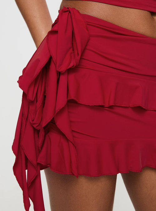product Princess Polly Rendezvous Mini Skirt Crimson Mini Skirts 