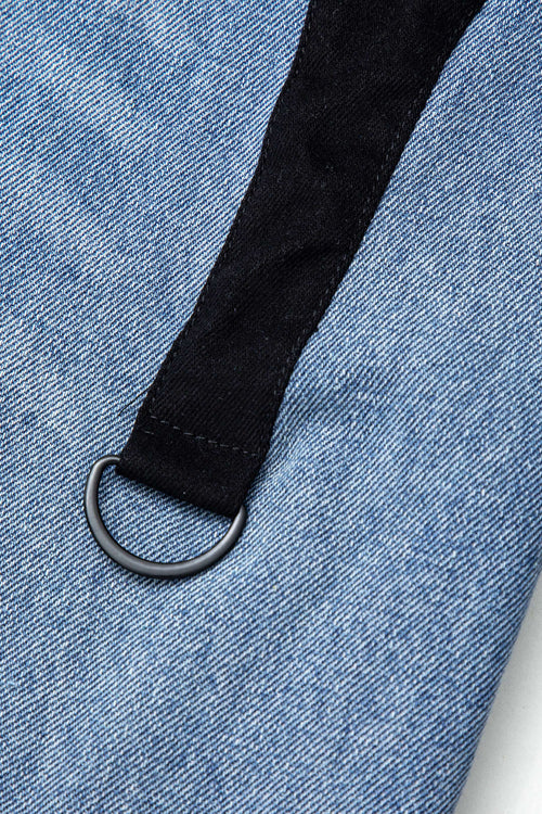 Denim Patchwork İki Renkli Düz Paça Kot