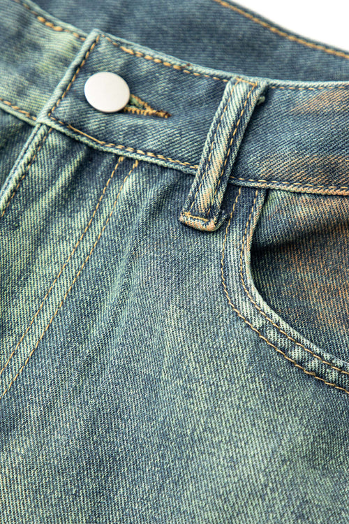 Lekeli Cepli Düz Paça Kargo Jean