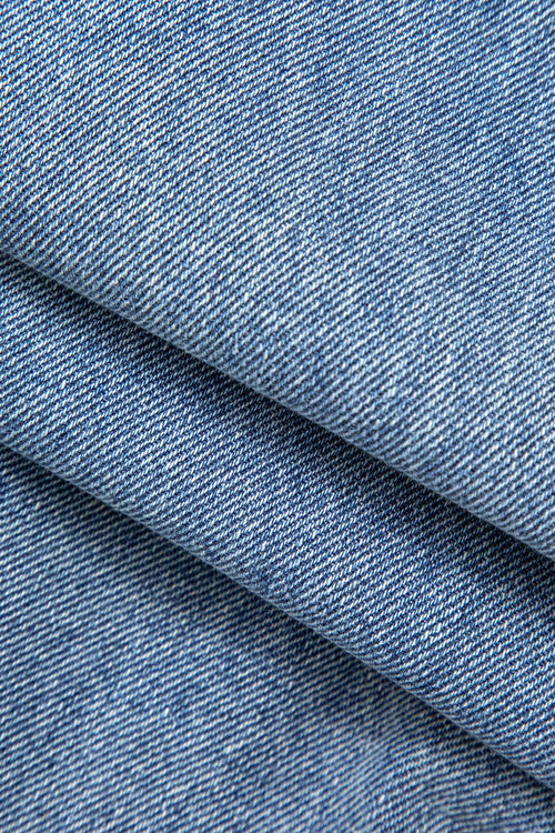 Denim Patchwork İki Renkli Düz Paça Kot