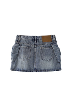 Fiyonk Detaylı Denim Etek