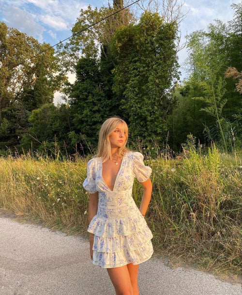 Beatrice Fırfırlı Mini Elbise
