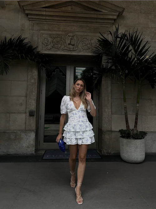 Beatrice Fırfırlı Mini Elbise