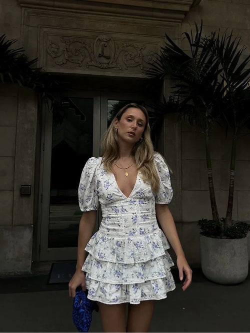 Beatrice Fırfırlı Mini Elbise