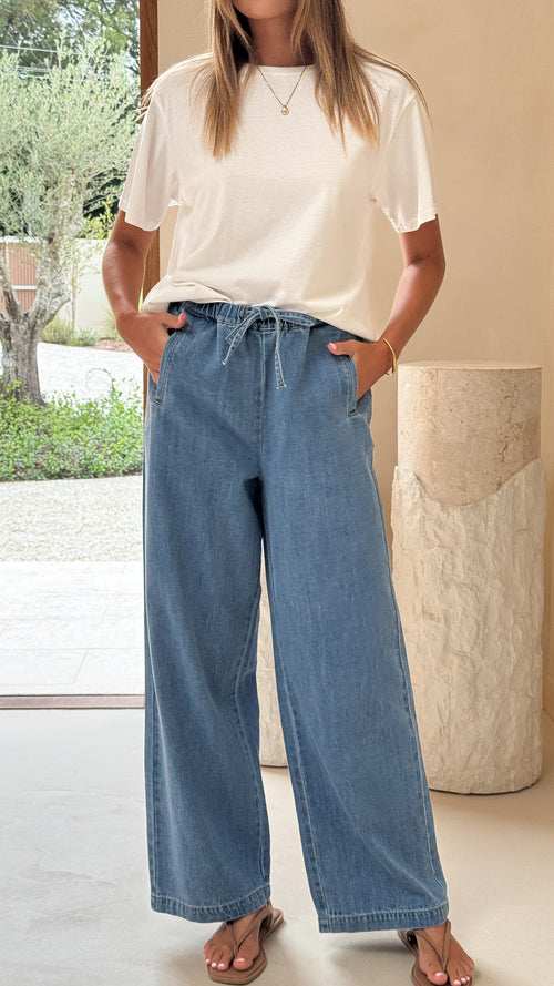 Darby Pant - Mid Blue Denim - Billy J