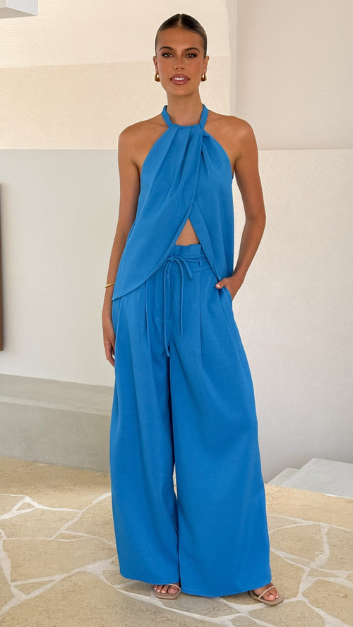 Melinda High Waist Pants - Blue - Billy J