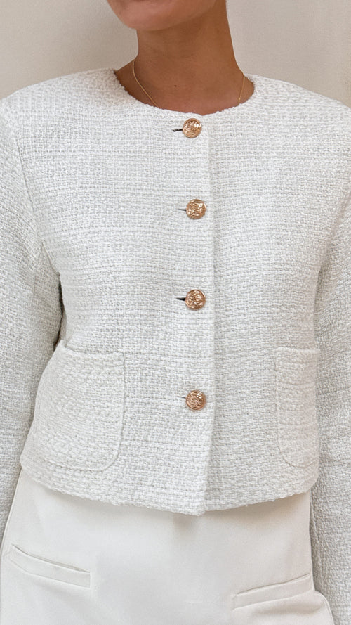 Laina Jacket - White - Billy J