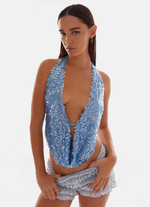 Rio Cowl Neck Halter Bluz