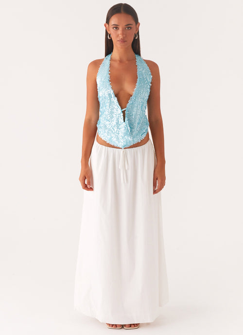 Rio Cowl Neck Halter Bluz