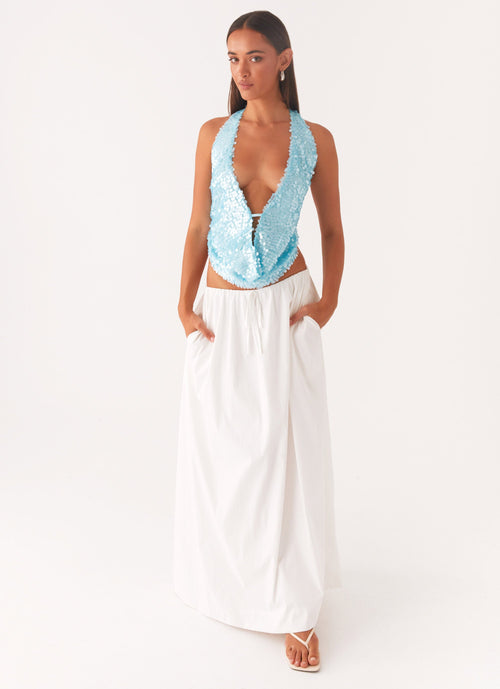 Rio Cowl Neck Halter Bluz