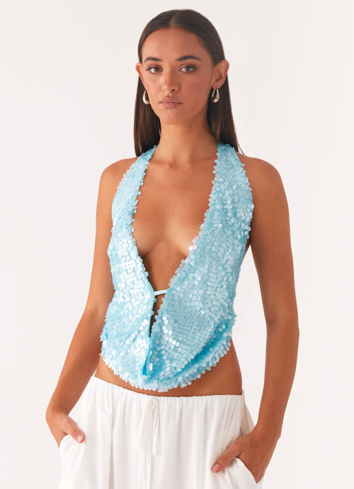 Rio Cowl Neck Halter Bluz