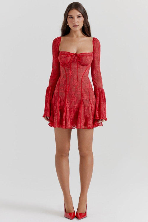 Vintage-Dantel Elbise - LuxOcean