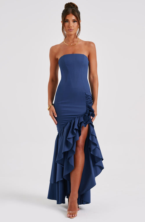 Angelina Maxi Dress - Navy Dress Babyboo Fashion Premium Exclusive Design