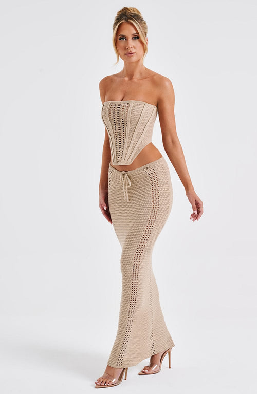 Chayenne Maxi Skirt - Beige Skirt Babyboo Fashion Premium Exclusive Design