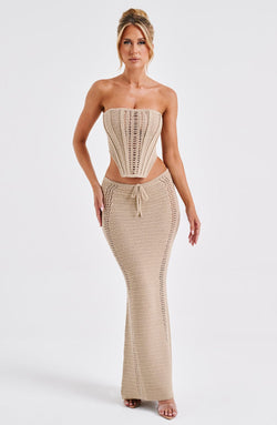 Chayenne Maxi Skirt - Beige Skirt XS Babyboo Fashion Premium Exclusive Design