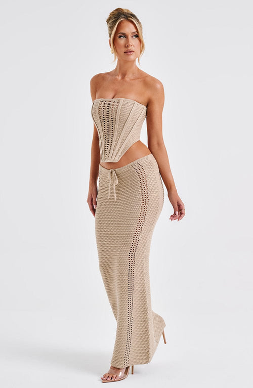 Chayenne Maxi Skirt - Beige Skirt Babyboo Fashion Premium Exclusive Design