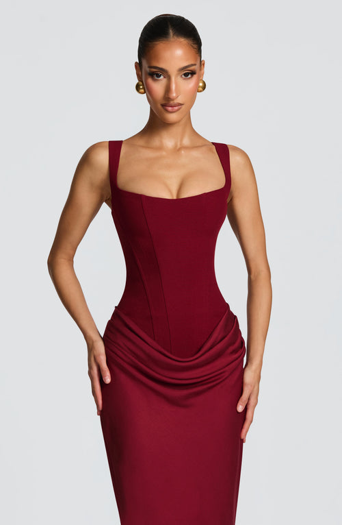 Cornelia Maxi Dress - Burgundy Dress Babyboo Fashion Premium Exclusive Design