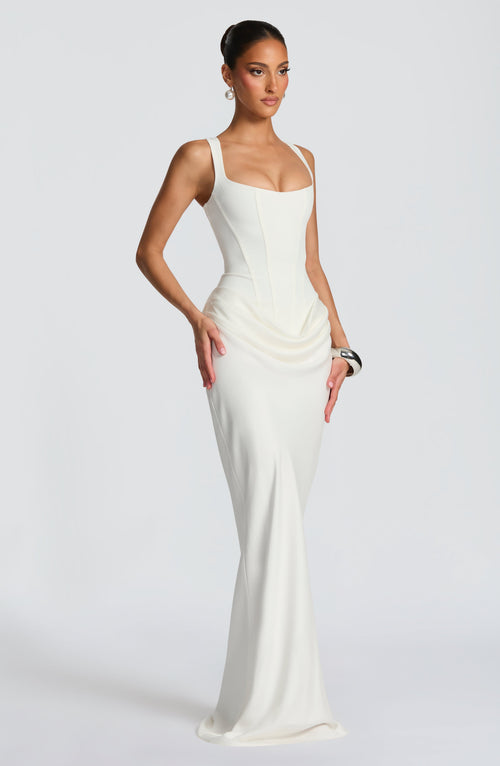 Cornelia Maxi Dress - Ivory Dress Babyboo Fashion Premium Exclusive Design