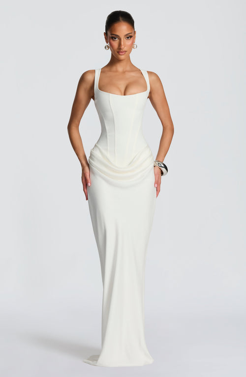 Cornelia Maxi Dress - Ivory Dress Babyboo Fashion Premium Exclusive Design