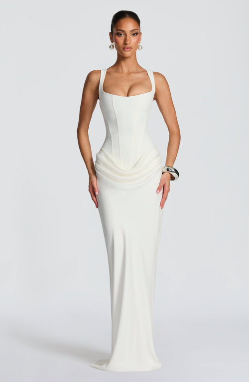 Cornelia Maxi Dress - Ivory Dress Babyboo Fashion Premium Exclusive Design