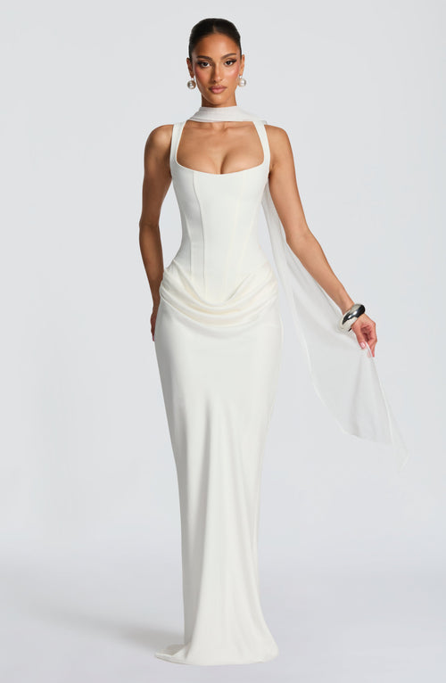 Cornelia Maxi Dress - Ivory Dress Babyboo Fashion Premium Exclusive Design