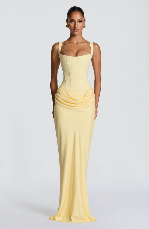 Cornelia Maxi Dress - Lemon Dress XS Babyboo Fashion Premium Exclusive Design