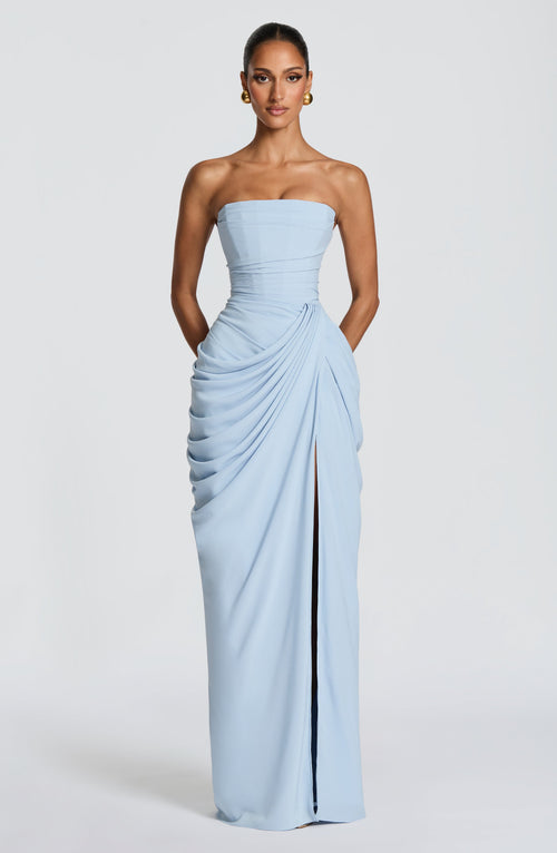 Cyra Maxi Dress - Glacier Blue Dress Babyboo Fashion Premium Exclusive Design