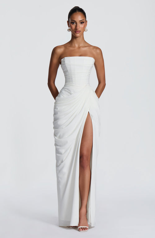 Cyra Maxi Dress - Ivory Dress Babyboo Fashion Premium Exclusive Design