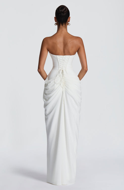 Cyra Maxi Dress - Ivory Dress Babyboo Fashion Premium Exclusive Design