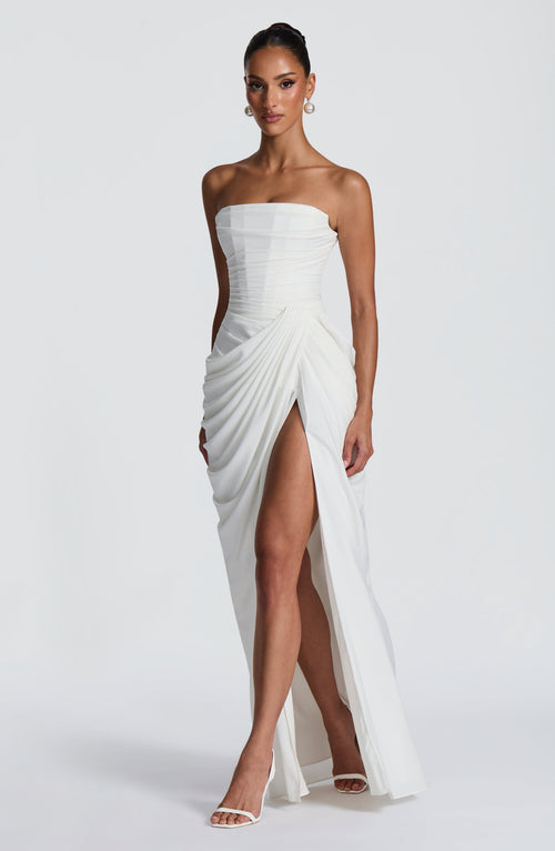 Cyra Maxi Dress - Ivory Dress Babyboo Fashion Premium Exclusive Design