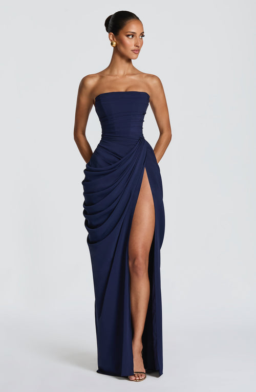 Cyra Maxi Dress - Navy Dress Babyboo Fashion Premium Exclusive Design