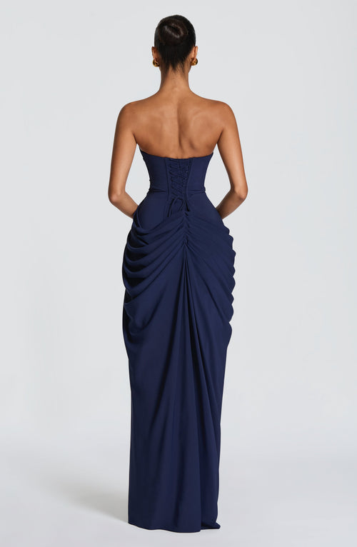 Cyra Maxi Dress - Navy Dress Babyboo Fashion Premium Exclusive Design