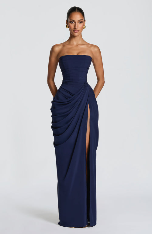 Cyra Maxi Dress - Navy Dress XS Babyboo Fashion Premium Exclusive Design