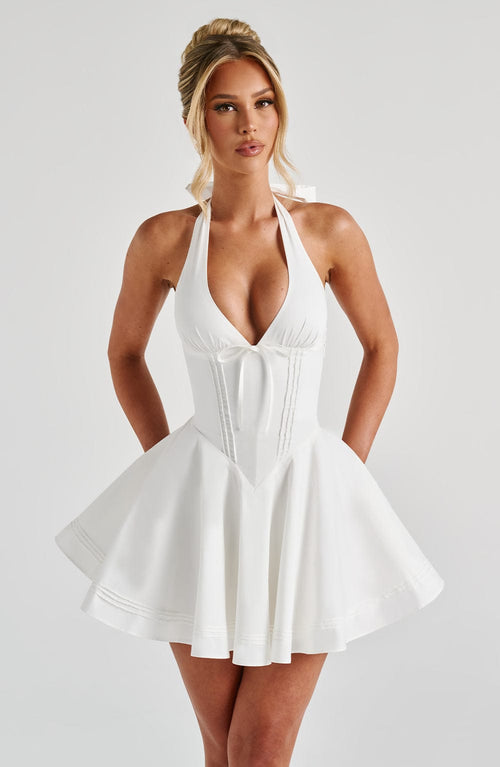 Doris Mini Dress - Ivory Dress XS Babyboo Fashion Premium Exclusive Design