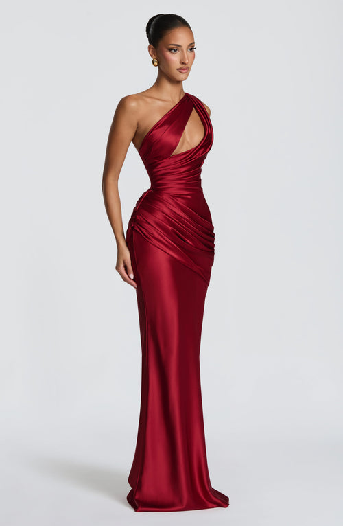 Emina Maxi Dress - Deep Red Dress Babyboo Fashion Premium Exclusive Design