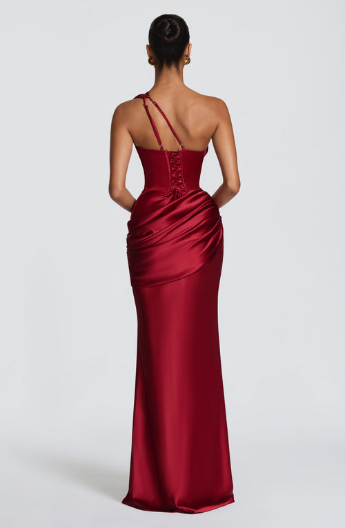 Emina Maxi Dress - Deep Red Dress Babyboo Fashion Premium Exclusive Design