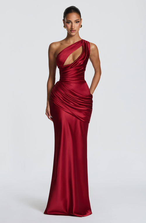 Emina Maxi Dress - Deep Red Dress XS Babyboo Fashion Premium Exclusive Design