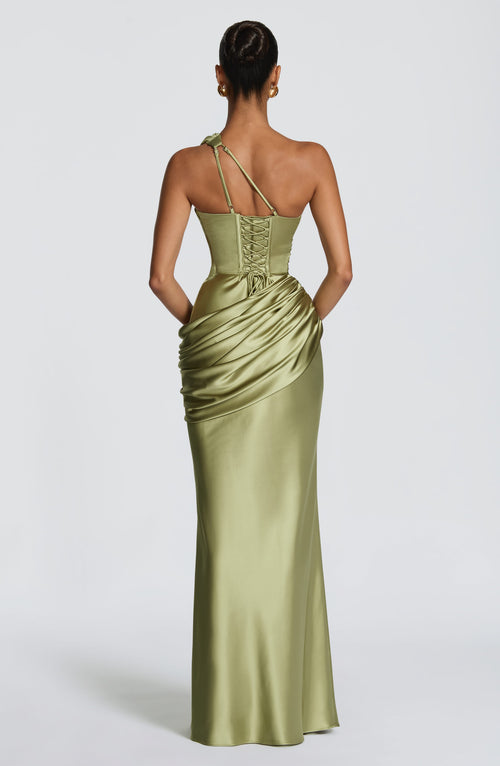 Emina Maxi Dress - Light Olive Dress Babyboo Fashion Premium Exclusive Design