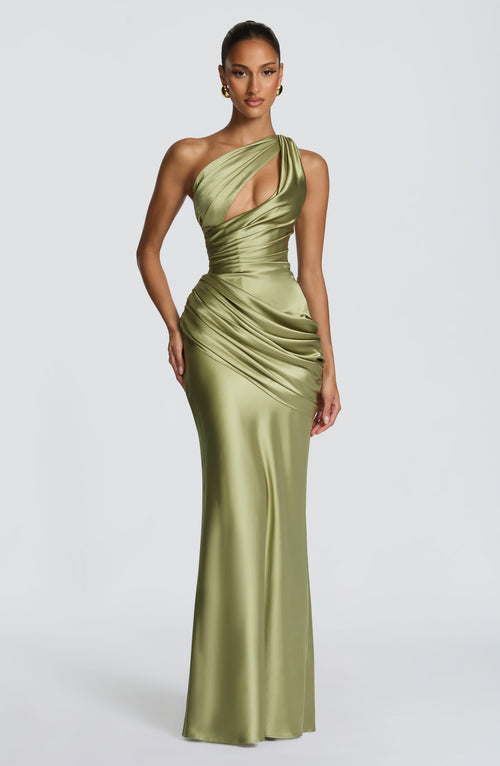 Emina Maxi Dress - Light Olive Dress Babyboo Fashion Premium Exclusive Design