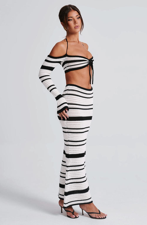 Georgia Top - Black/White Tops Babyboo Fashion Premium Exclusive Design