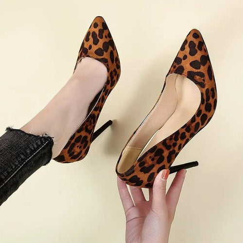 LEOPAR Desenli Topuklu Ayakkabı