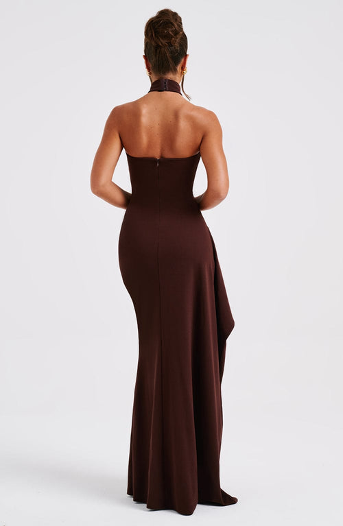 Isadora Maxi Dress - Chocolate Dress Babyboo Fashion Premium Exclusive Design