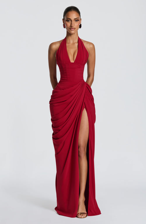 Minette Maxi Dress - Deep Red Dress XS Babyboo Fashion Premium Exclusive Design