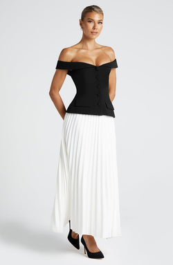 Penny Midi Skirt - Ivory Skirt Babyboo Fashion Premium Exclusive Design